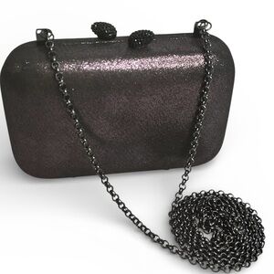 Kotur RARE purple metallic clutch hand bag with chain strap